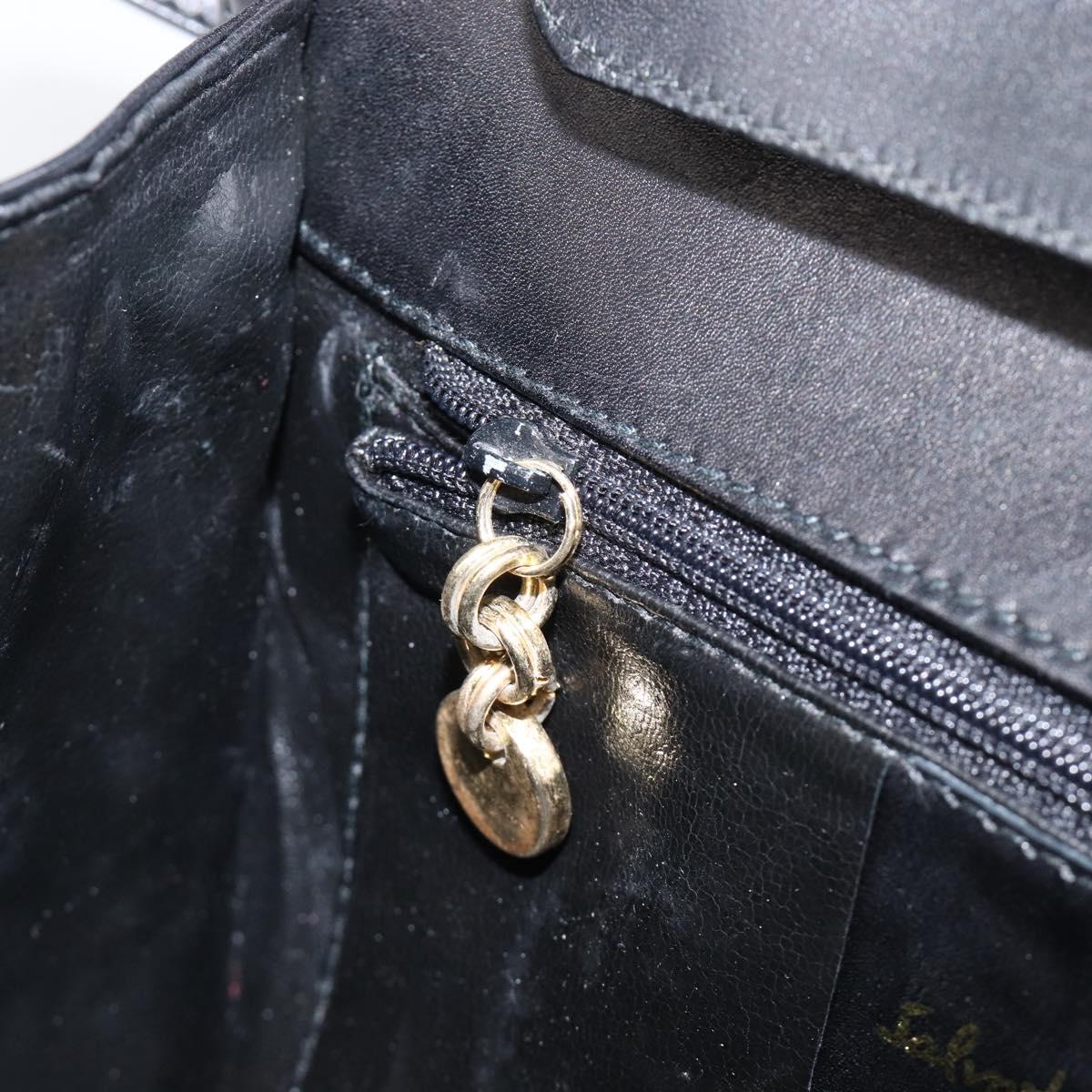 Salvatore Ferragamo Shoulder Bag Leather Black Gold Tone Auth 202612