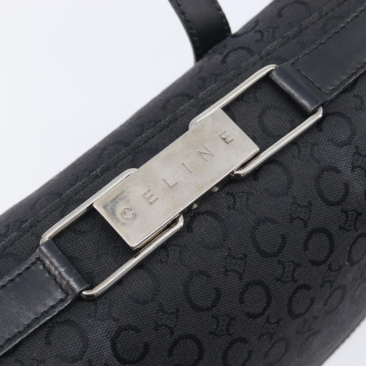 CELINE C Macadam Hand Bag Canvas Black Silver Auth 202613A