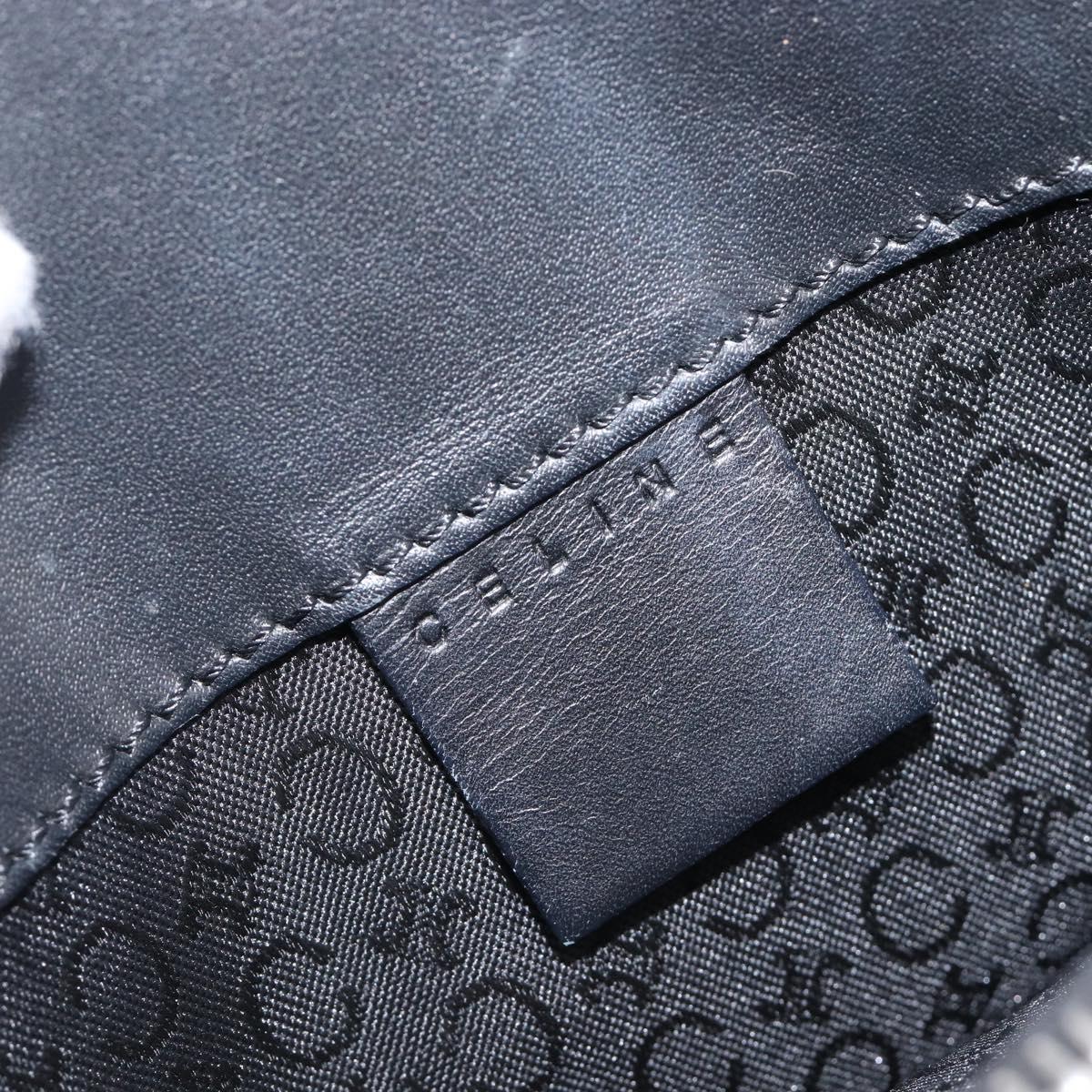 CELINE C Macadam Hand Bag Canvas Black Silver Auth 202613A