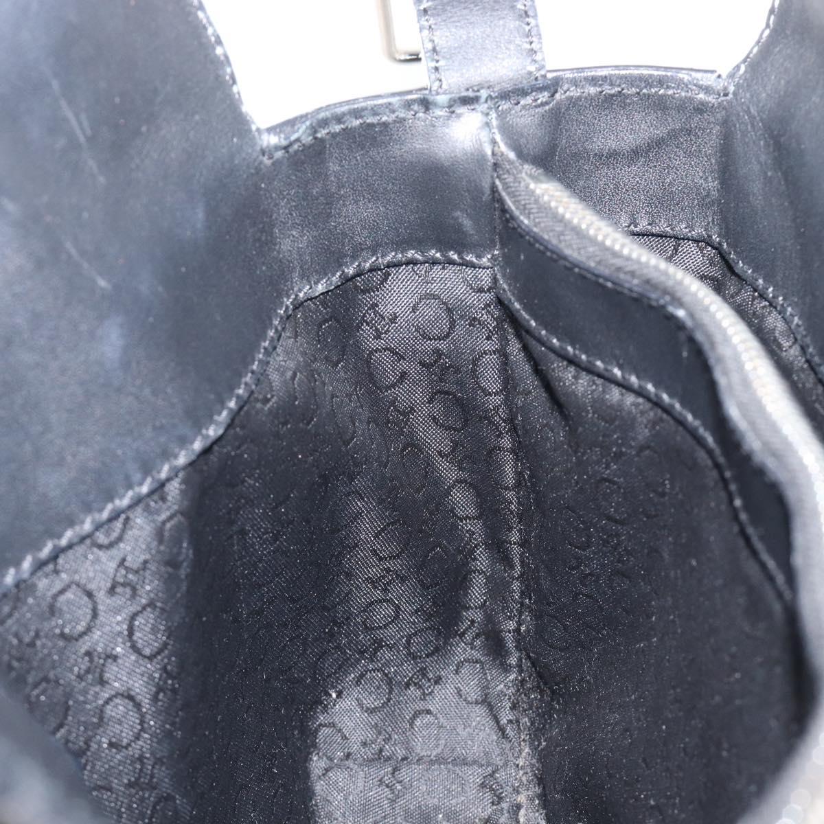 CELINE C Macadam Hand Bag Canvas Black Silver Auth 202613A