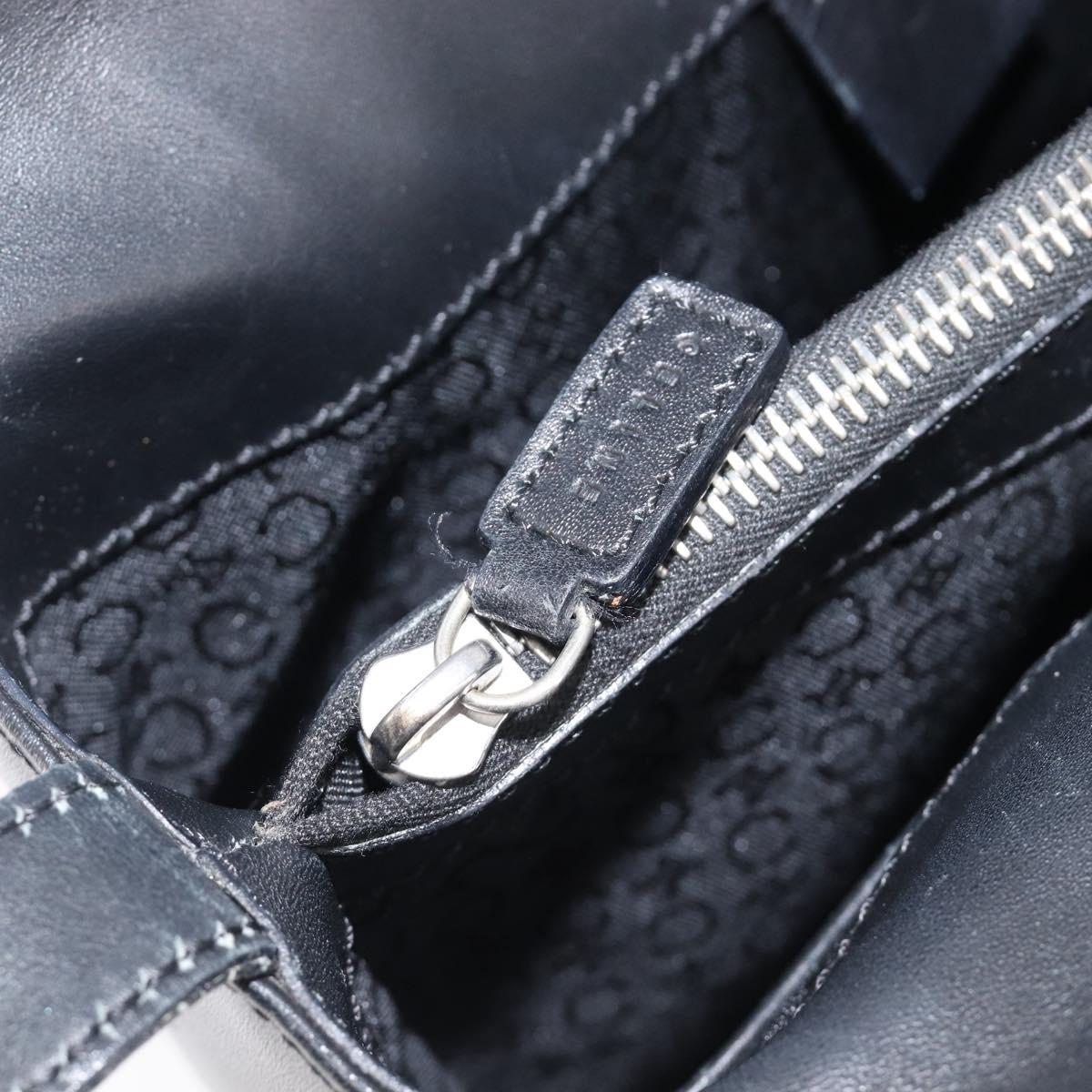 CELINE C Macadam Hand Bag Canvas Black Silver Auth 202613A