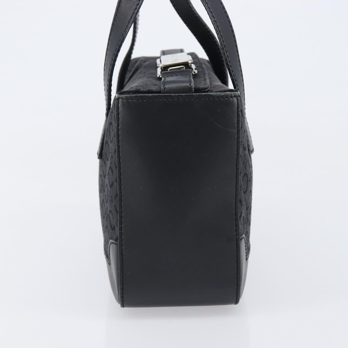 CELINE C Macadam Hand Bag Canvas Black Silver Auth 202613A