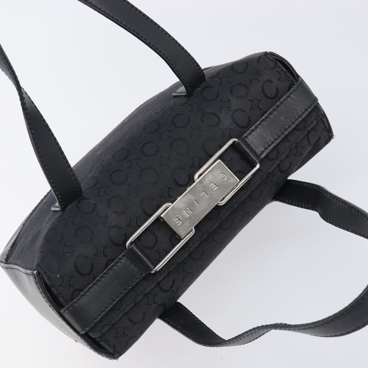 CELINE C Macadam Hand Bag Canvas Black Silver Auth 202613A