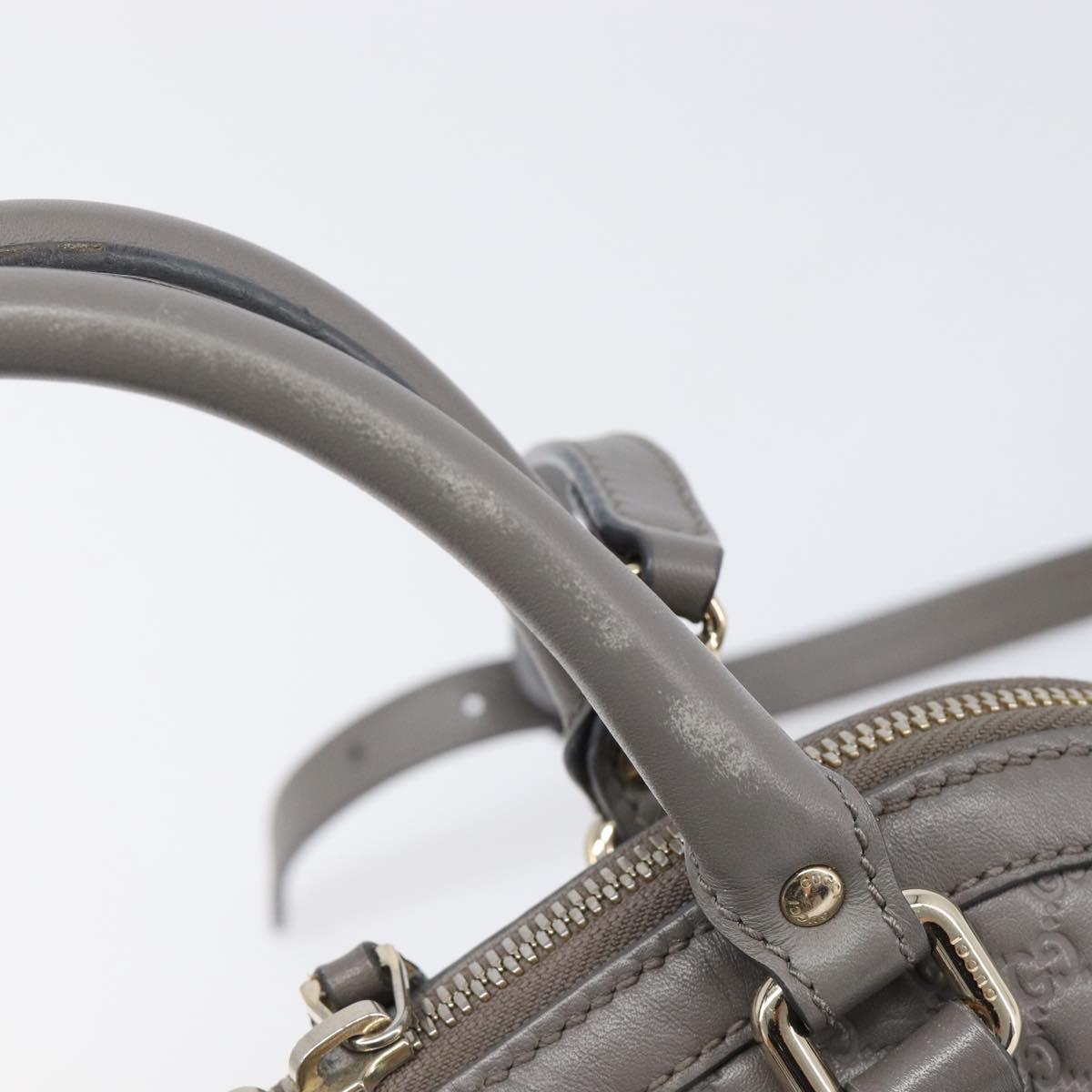 GUCCI Micro GuccissimaGG Hand Bag Leather Outlet 2way Gray 449654 Auth 202614V