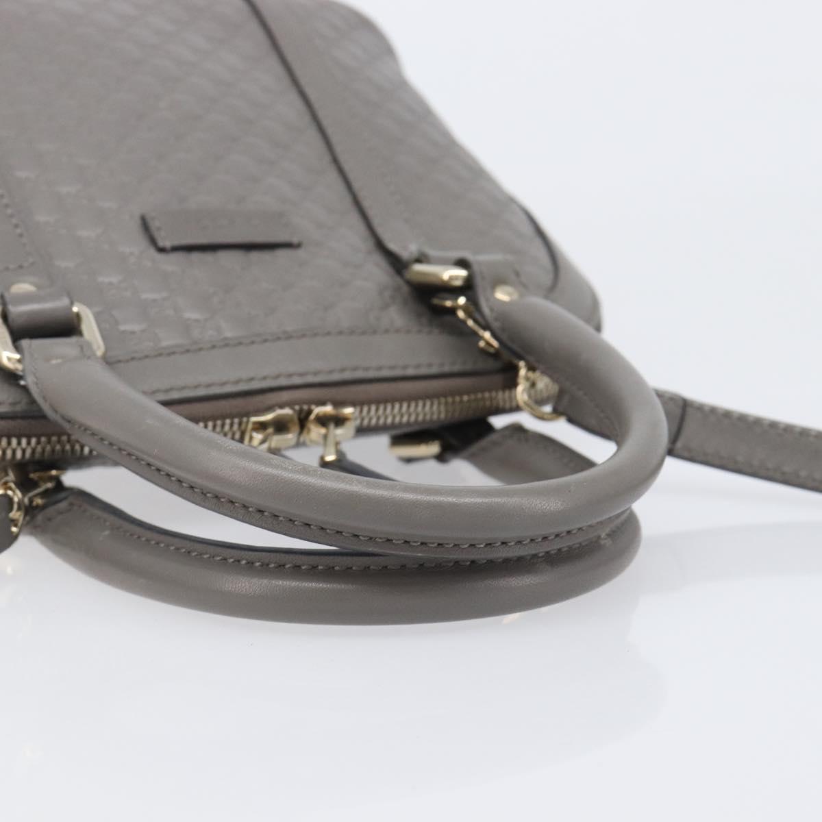 GUCCI Micro GuccissimaGG Hand Bag Leather Outlet 2way Gray 449654 Auth 202614V