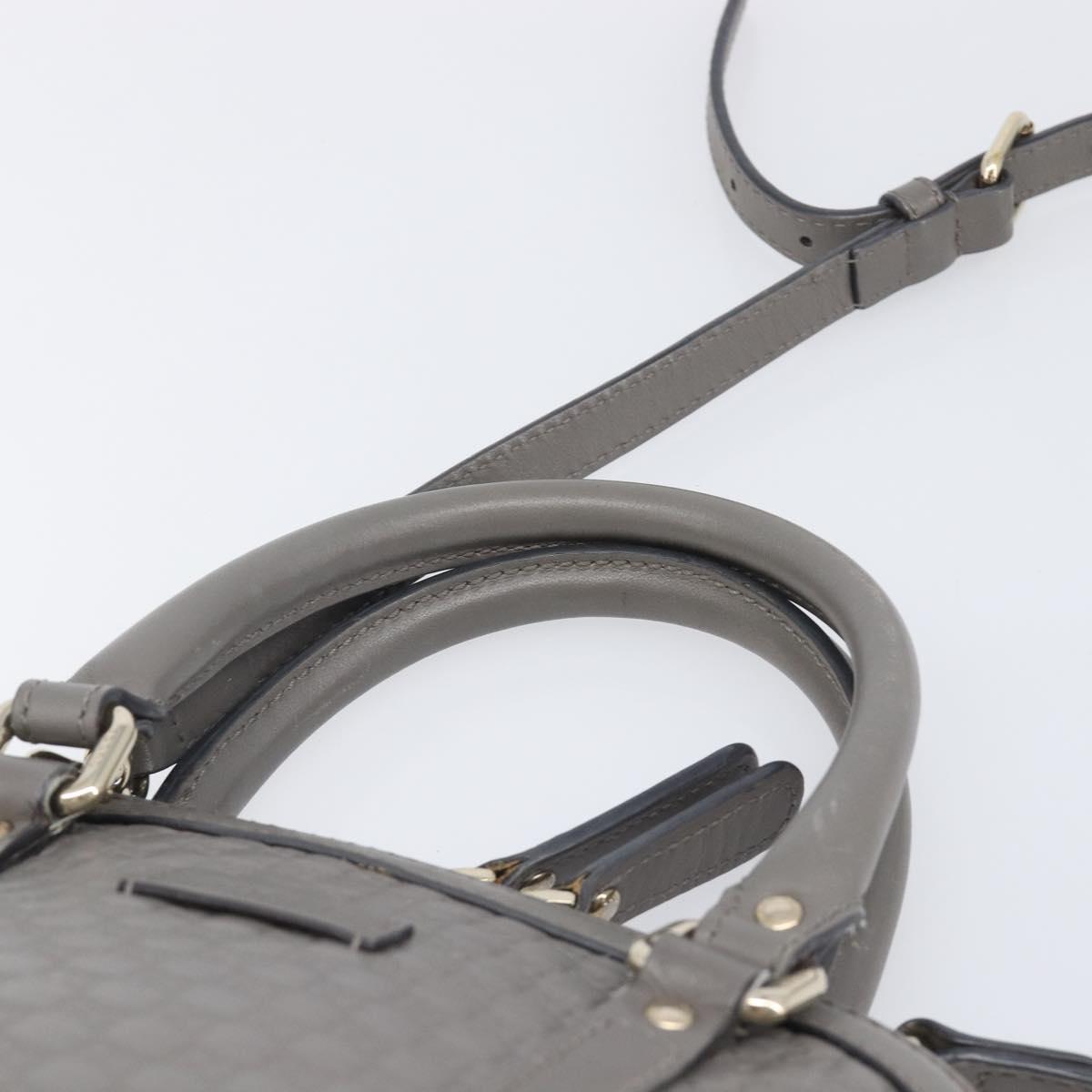 GUCCI Micro GuccissimaGG Hand Bag Leather Outlet 2way Gray 449654 Auth 202614V