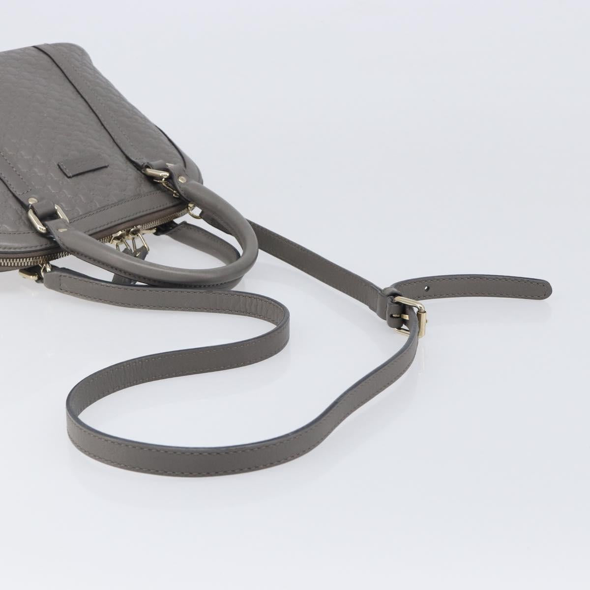 GUCCI Micro GuccissimaGG Hand Bag Leather Outlet 2way Gray 449654 Auth 202614V