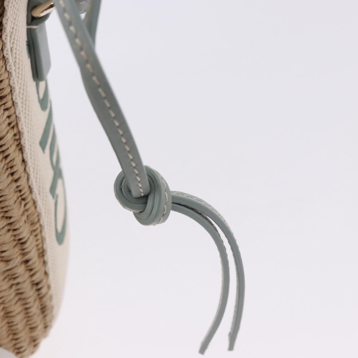 Chloe Mifuko Woody Small Basket Bag Raffia 2way Beige Silver Auth 202617V