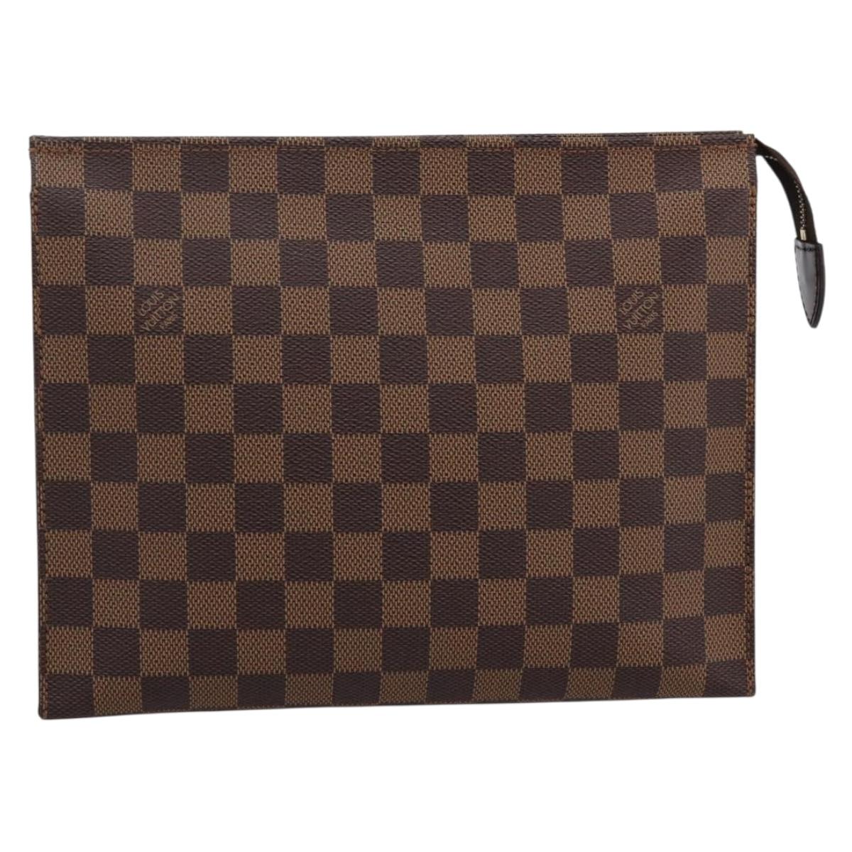 LOUIS VUITTON Damier Ebene Poche Toilette 26 Pouch N47543 LV Auth 202619A