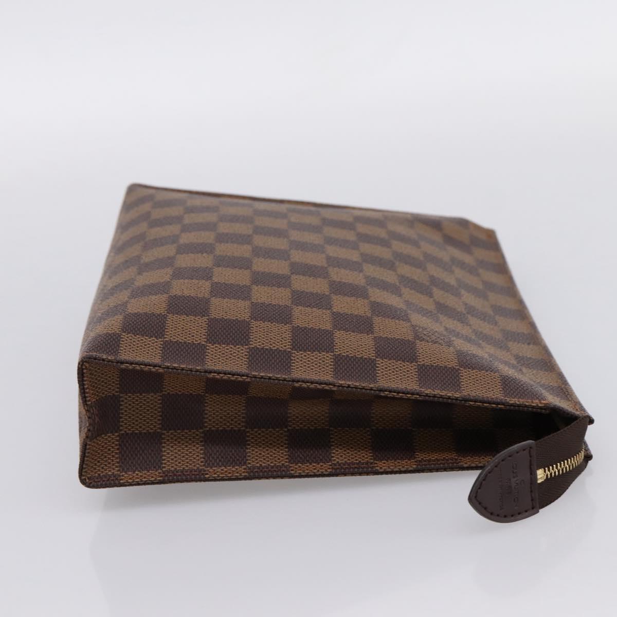 LOUIS VUITTON Damier Ebene Poche Toilette 26 Pouch N47543 LV Auth 202619A