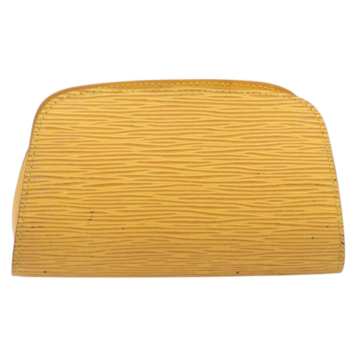 LOUIS VUITTON Epi Dauphine PM Pouch Yellow M48449 LV Auth 202620