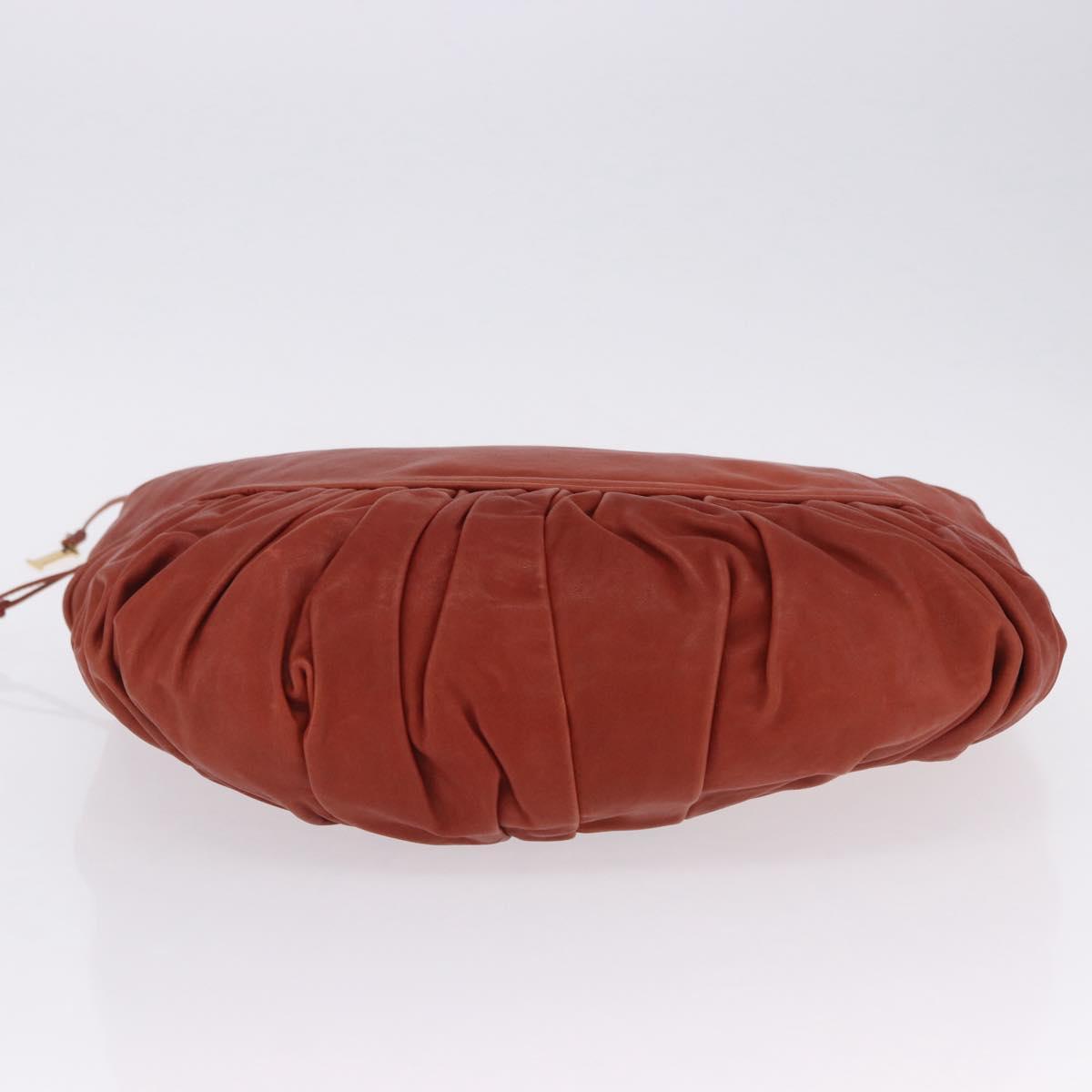 Christian Dior Shoulder Bag Leather Brown Gold Tone Auth 202621V