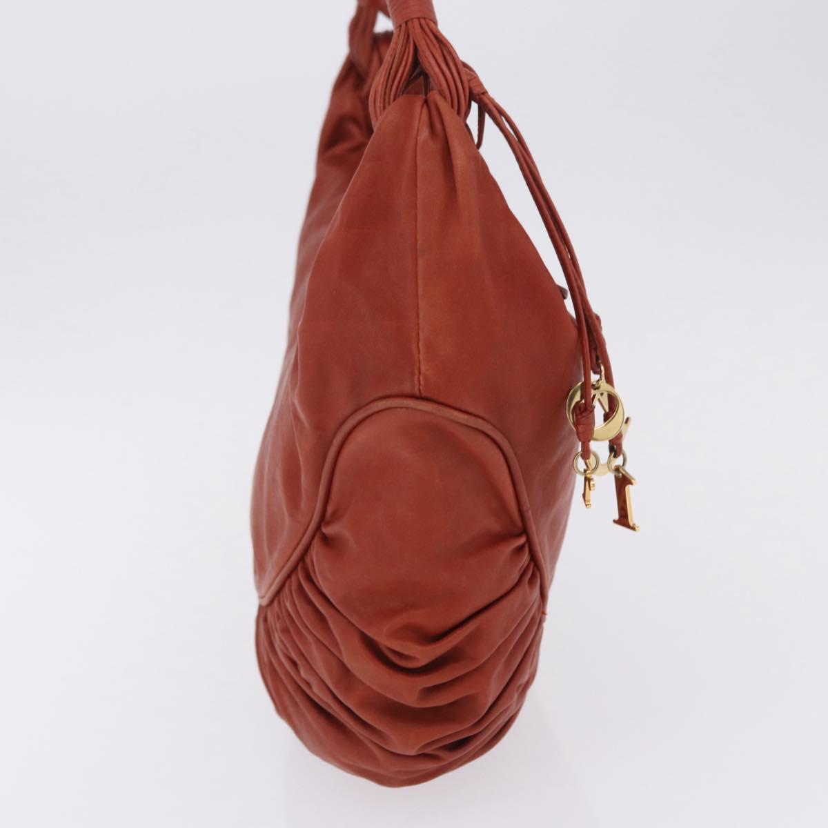 Christian Dior Shoulder Bag Leather Brown Gold Tone Auth 202621V