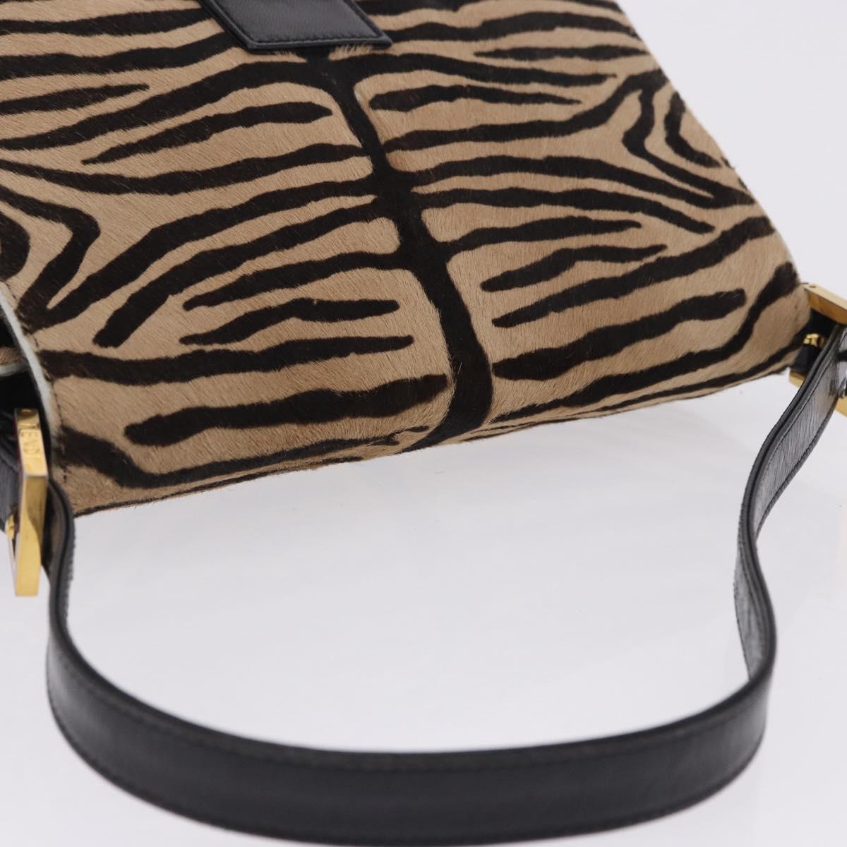 FENDI Mamma Baguette Shoulder Bag Harako leather Brown Gold Auth 202625SAM