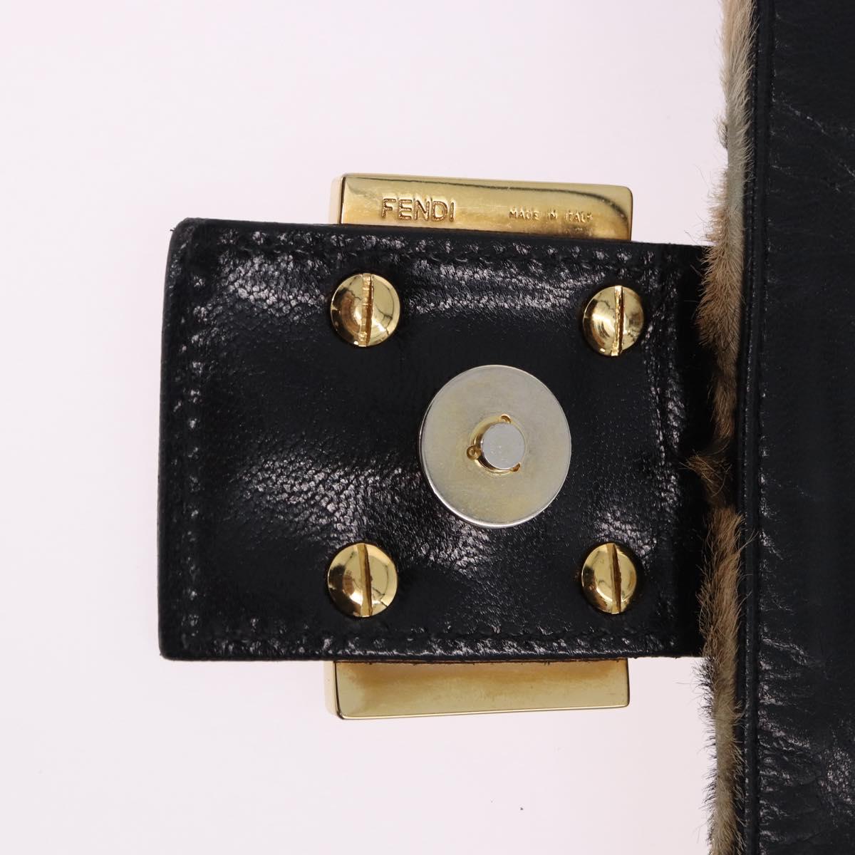 FENDI Mamma Baguette Shoulder Bag Harako leather Brown Gold Auth 202625SAM