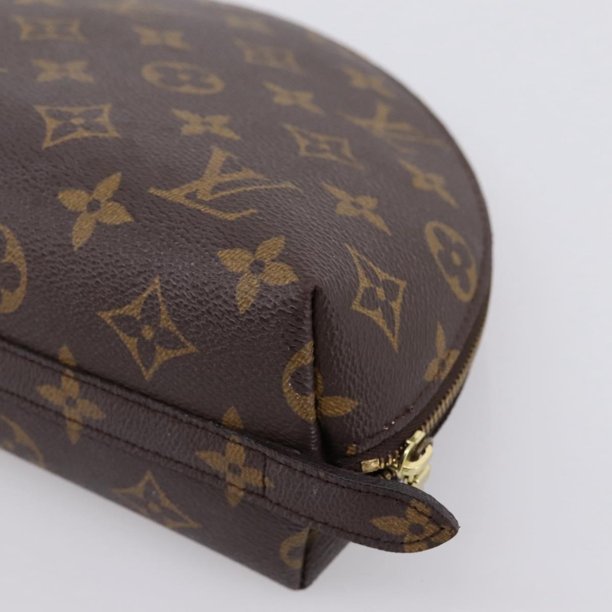 LOUIS VUITTON Monogram Trousse Demi Ronde Cosmetic Pouch M47520 LV Auth 202626