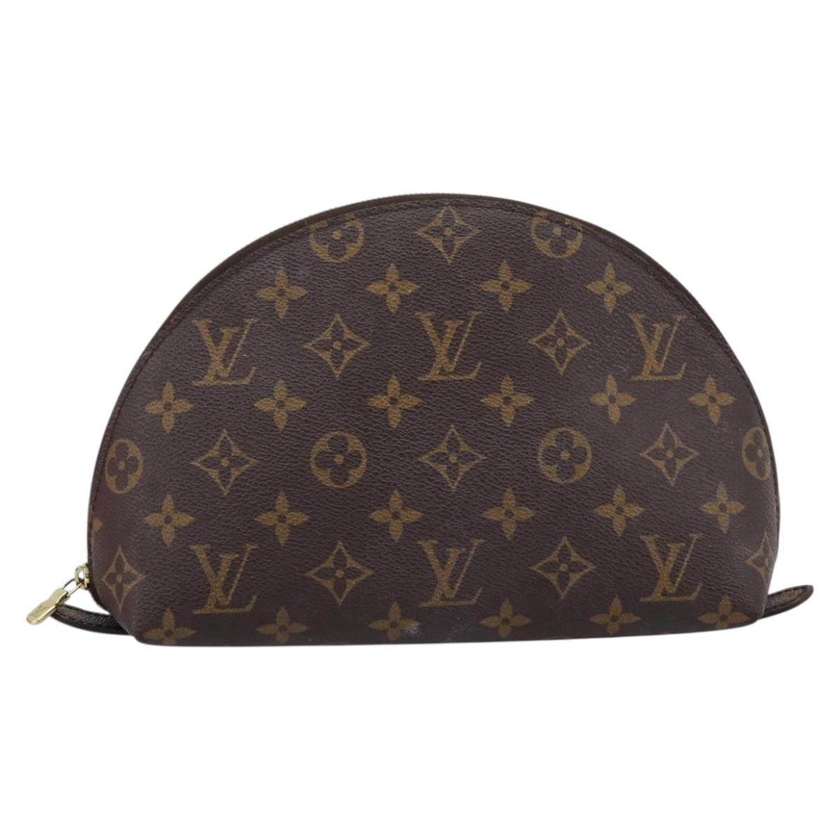LOUIS VUITTON Monogram Trousse Demi Ronde Cosmetic Pouch M47520 LV Auth 202626
