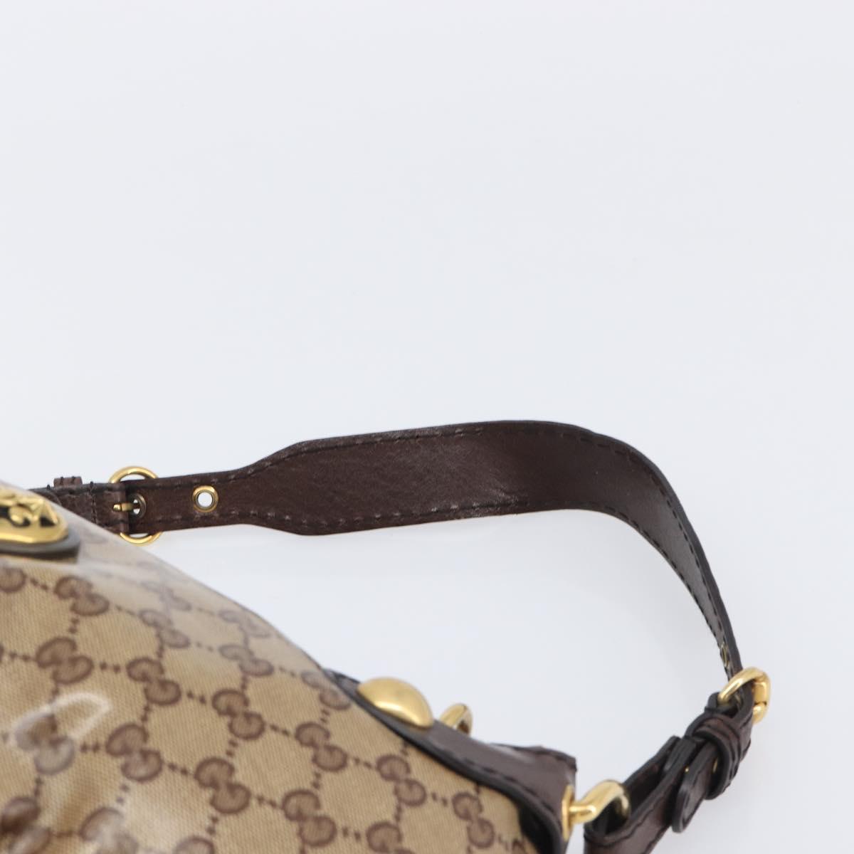 GUCCI GG Crystal Histeria Shoulder Bag patent Beige 211963 Auth 202627
