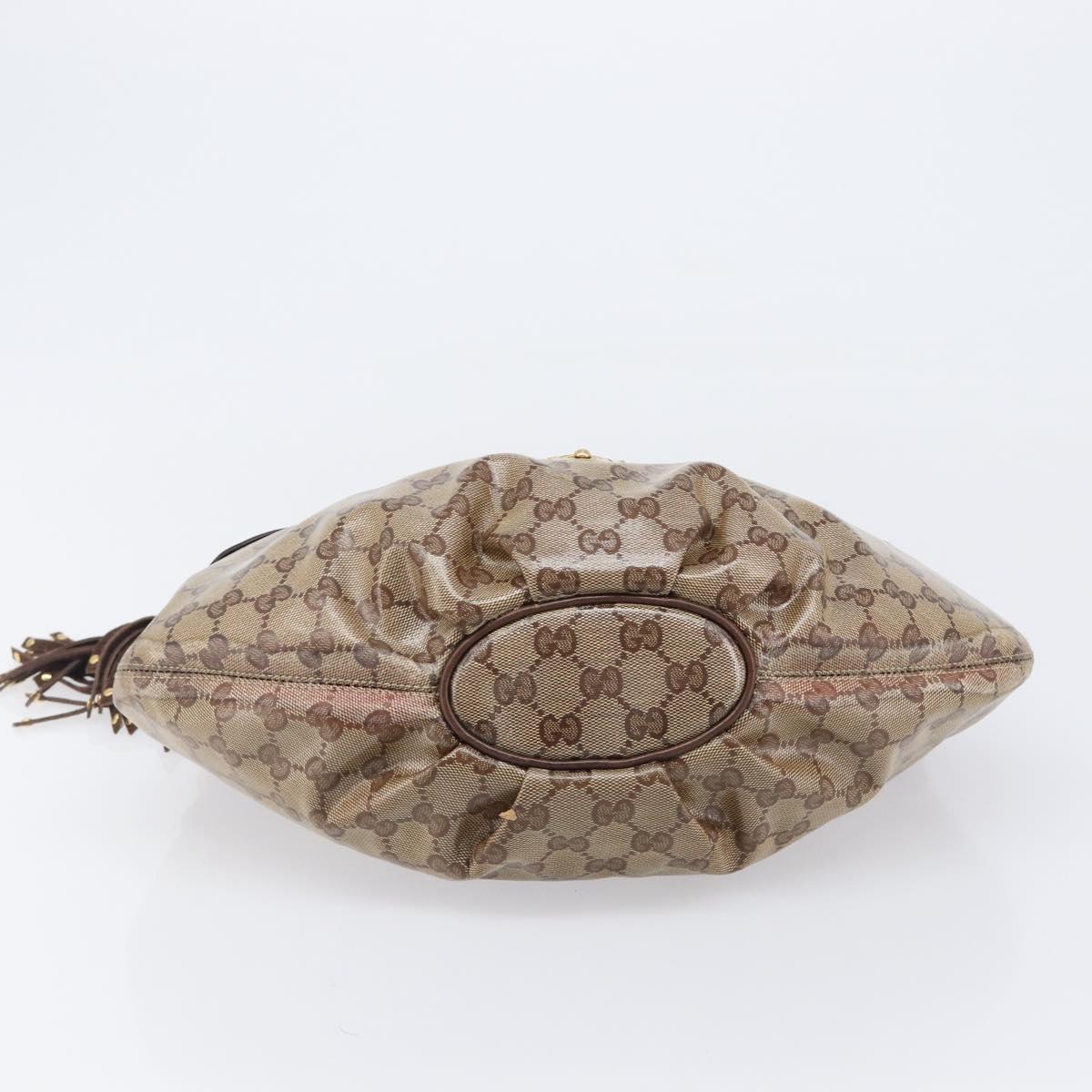 GUCCI GG Crystal Histeria Shoulder Bag patent Beige 211963 Auth 202627