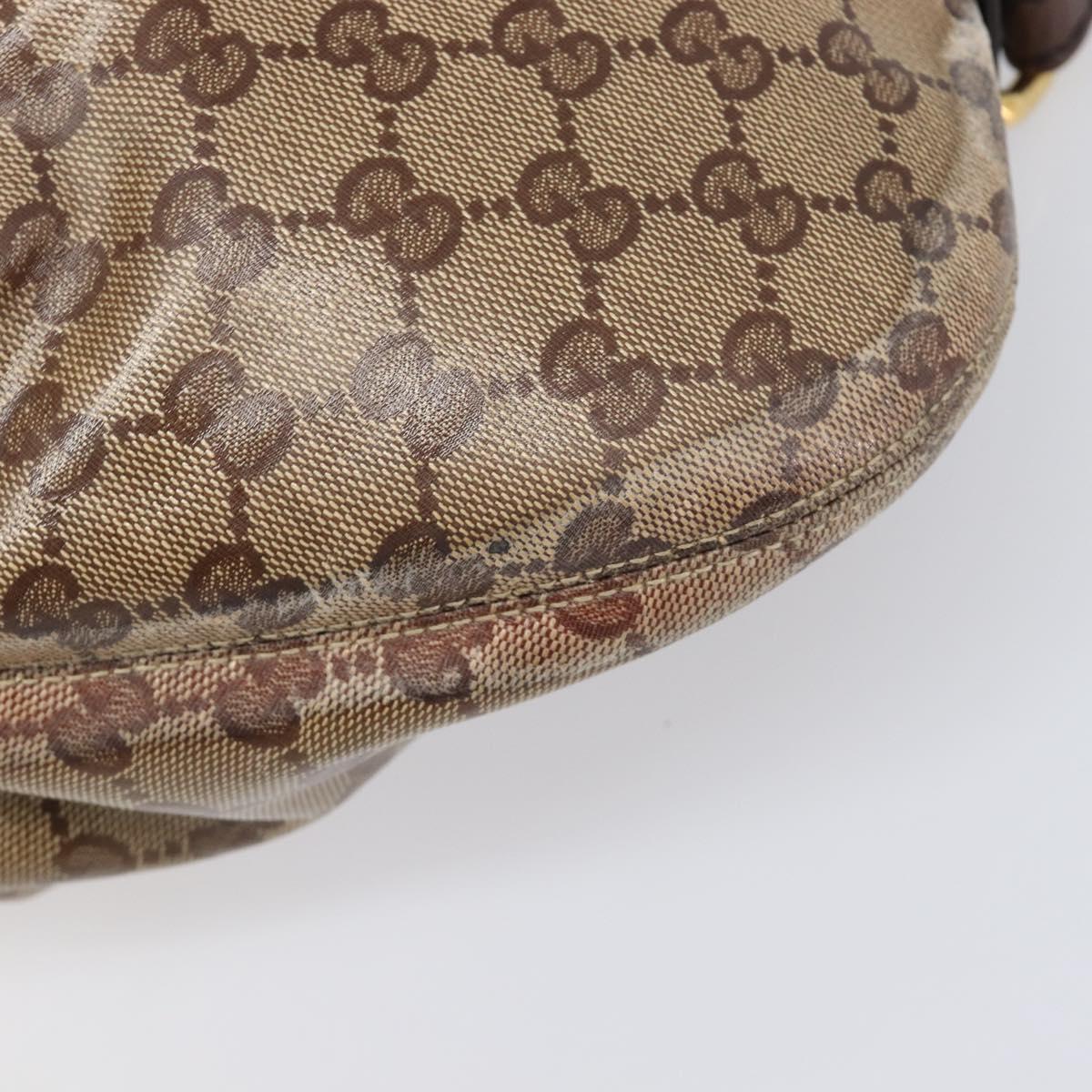 GUCCI GG Crystal Histeria Shoulder Bag patent Beige 211963 Auth 202627