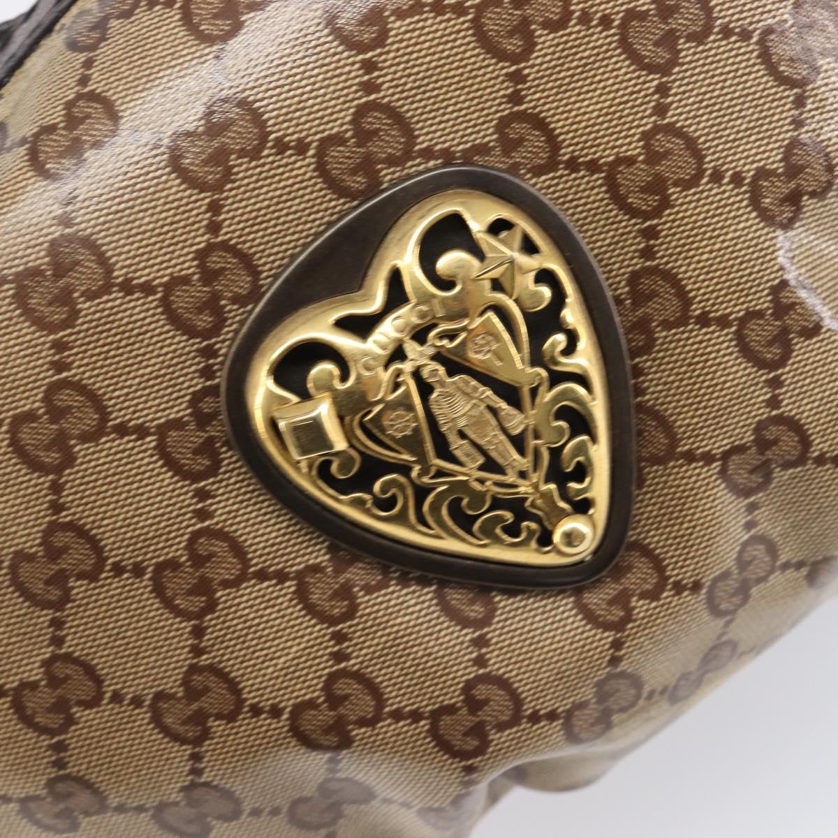 GUCCI GG Crystal Histeria Shoulder Bag patent Beige 211963 Auth 202627