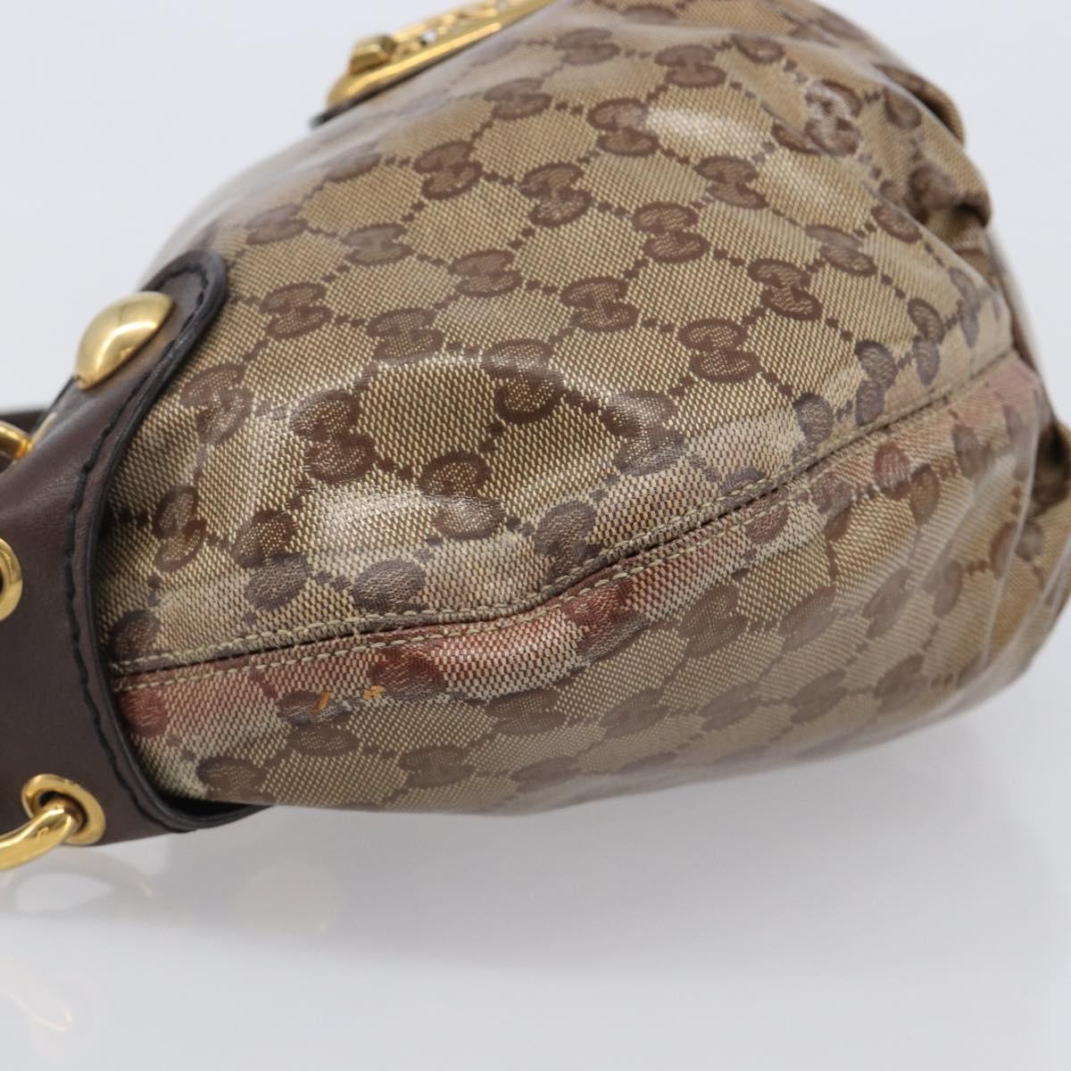 GUCCI GG Crystal Histeria Shoulder Bag patent Beige 211963 Auth 202627