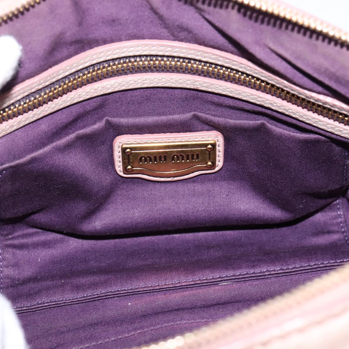Miu Miu Vitellolux Hand Bag Leather 2way Pink Gold Tone Auth 202628V