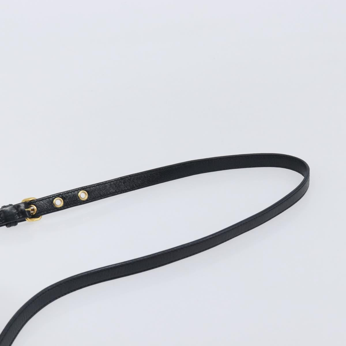 Miu Miu Vitellolux Matelasse Hand Bag Leather 2way Black Gold Tone Auth 202629V