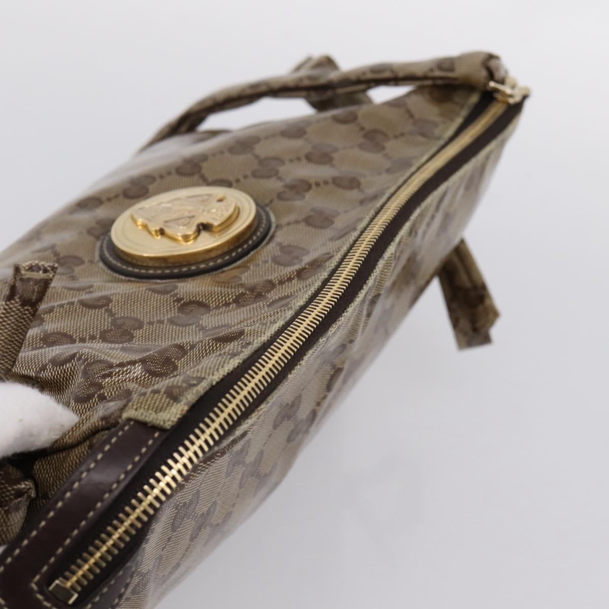 GUCCI GG Crystal Histeria Clutch Bag patent Beige Gold Tone 197015 Auth 202630