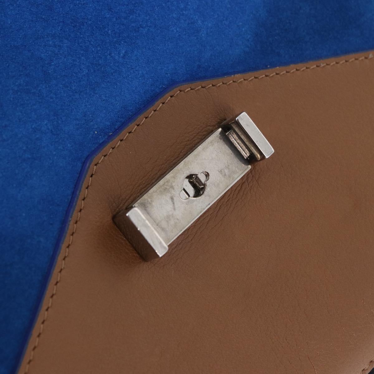 CELINE Shoulder Bag Leather Blue Black Auth 202635A