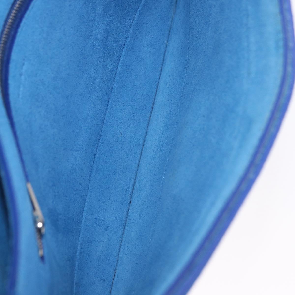 CELINE Shoulder Bag Leather Blue Black Auth 202635A