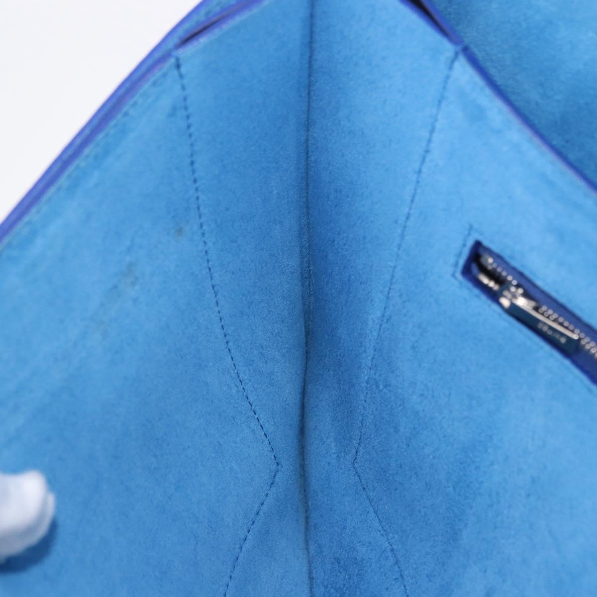 CELINE Shoulder Bag Leather Blue Black Auth 202635A