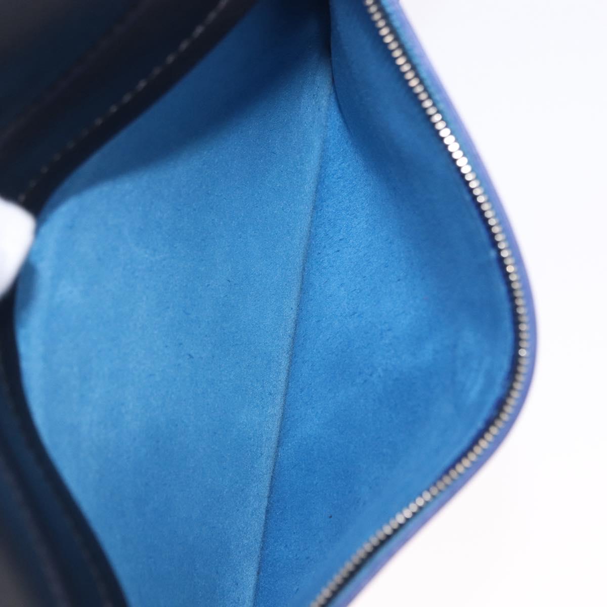 CELINE Shoulder Bag Leather Blue Black Auth 202635A
