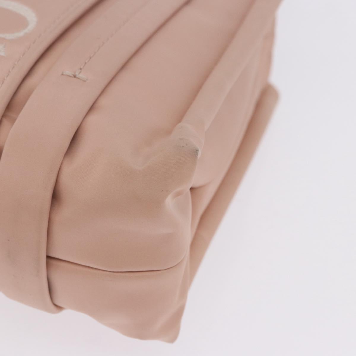 Chloe Woody Small Hand Bag Nylon 2way Pink Gold Auth 202651A