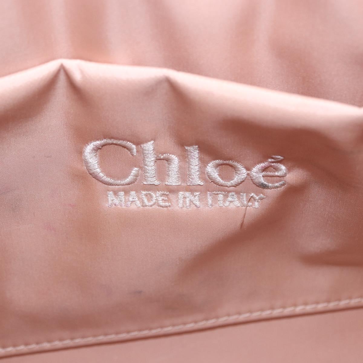 Chloe Woody Small Hand Bag Nylon 2way Pink Gold Auth 202651A