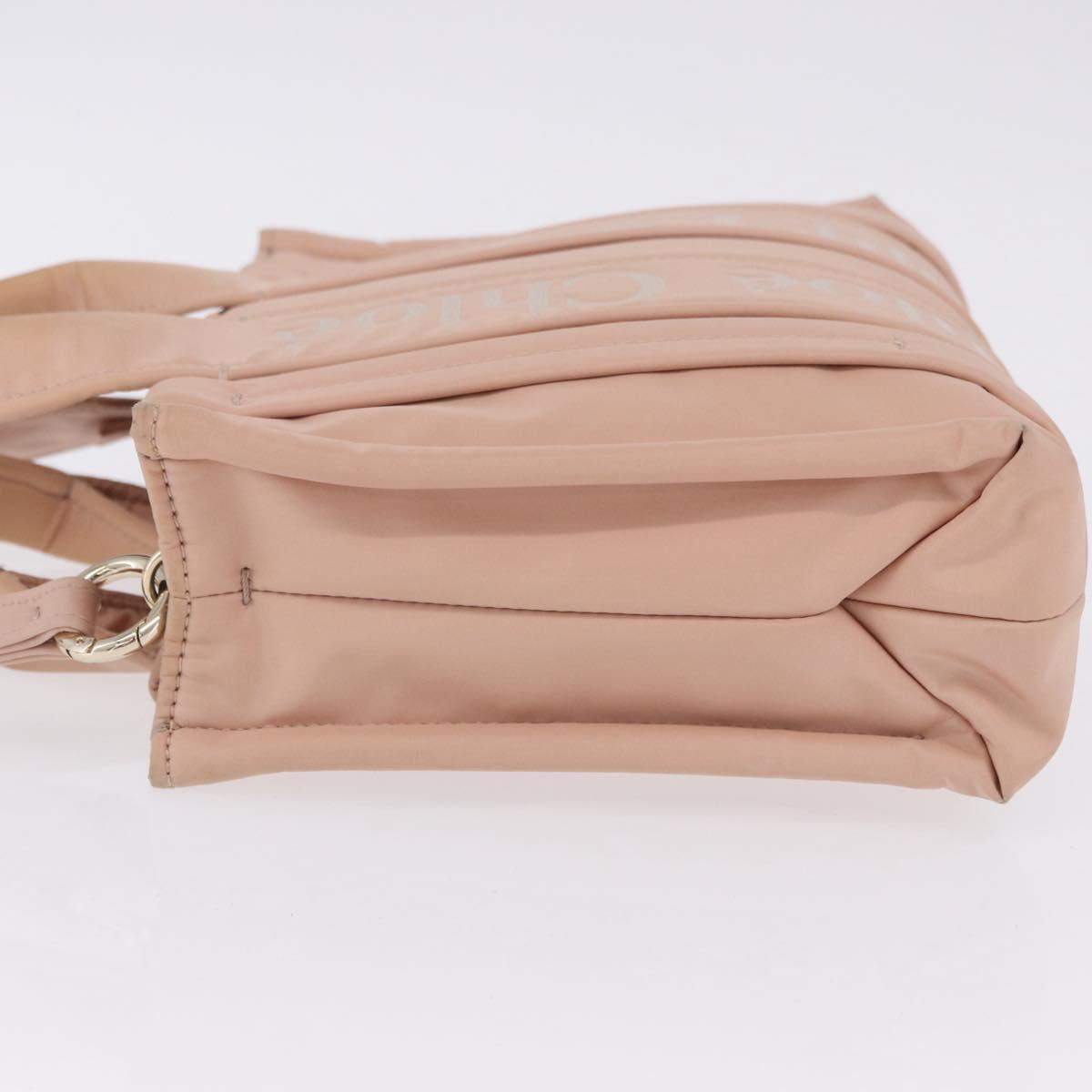 Chloe Woody Small Hand Bag Nylon 2way Pink Gold Auth 202651A
