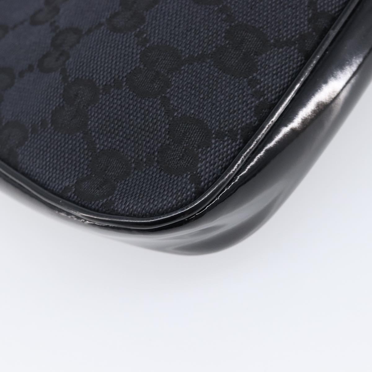 GUCCI GG Canvas Shoulder Bag Black Gold 001 4152 2684 Auth 202652V