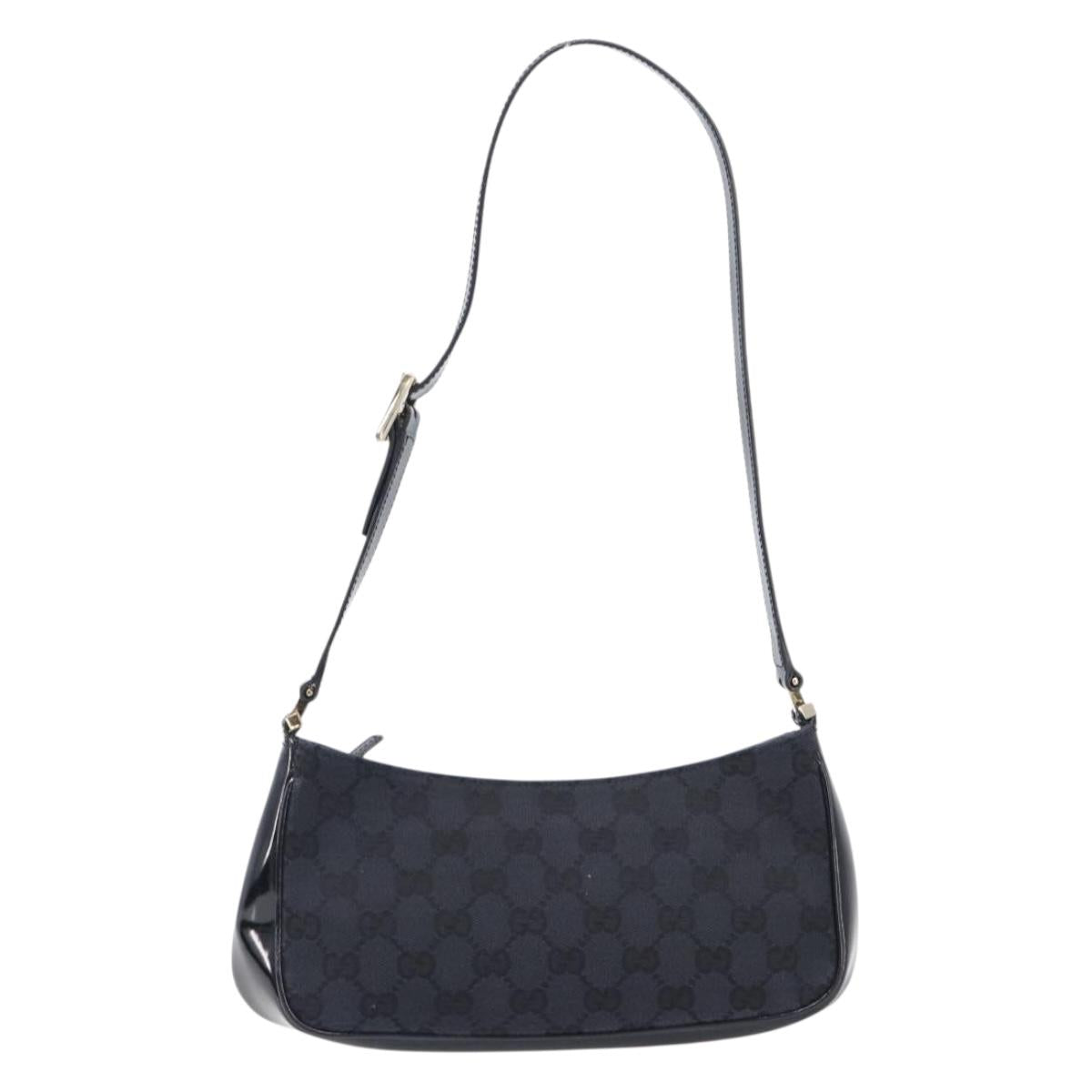 GUCCI GG Canvas Shoulder Bag Black Gold 001 4152 2684 Auth 202652V