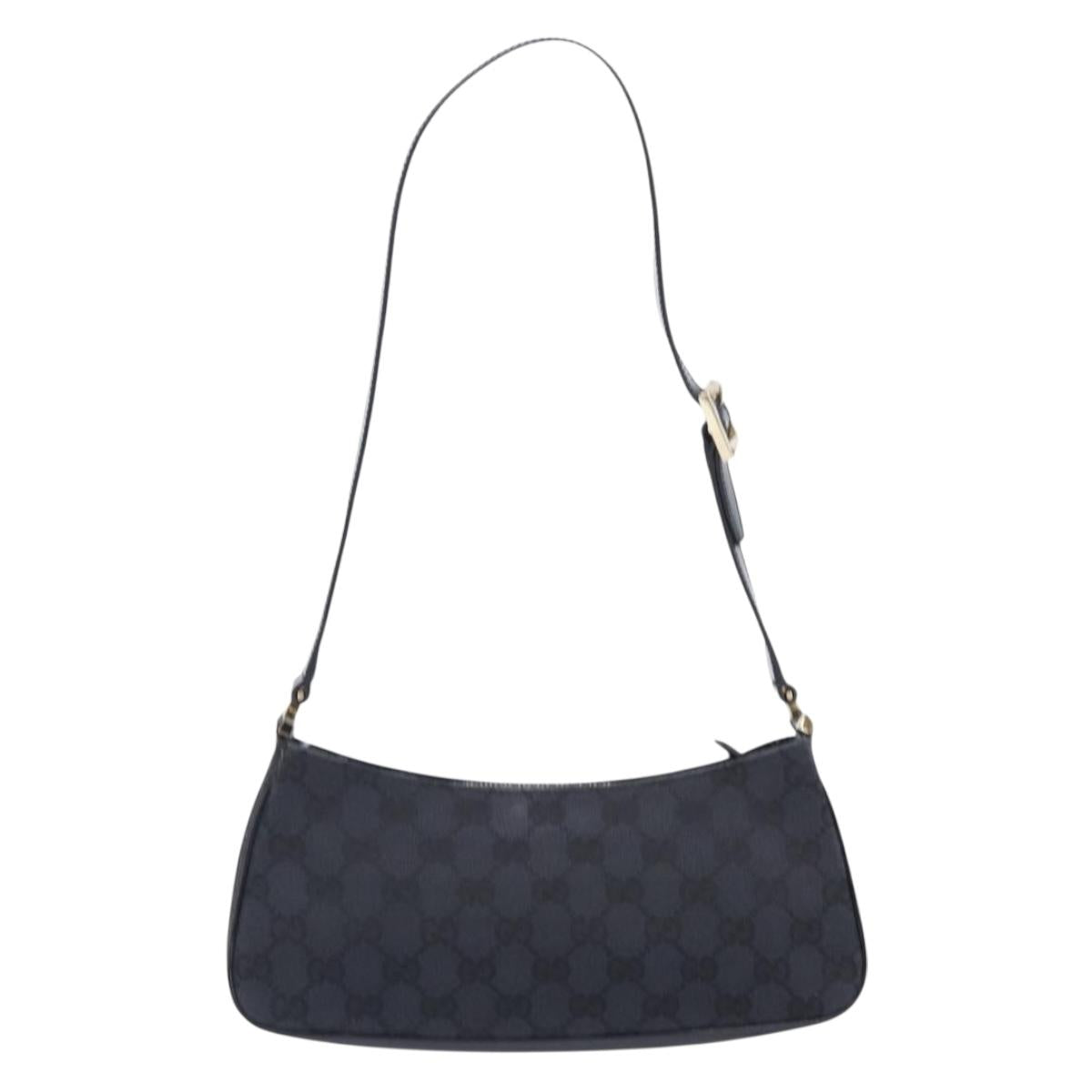 GUCCI GG Canvas Shoulder Bag Black Gold 001 4152 2684 Auth 202652V