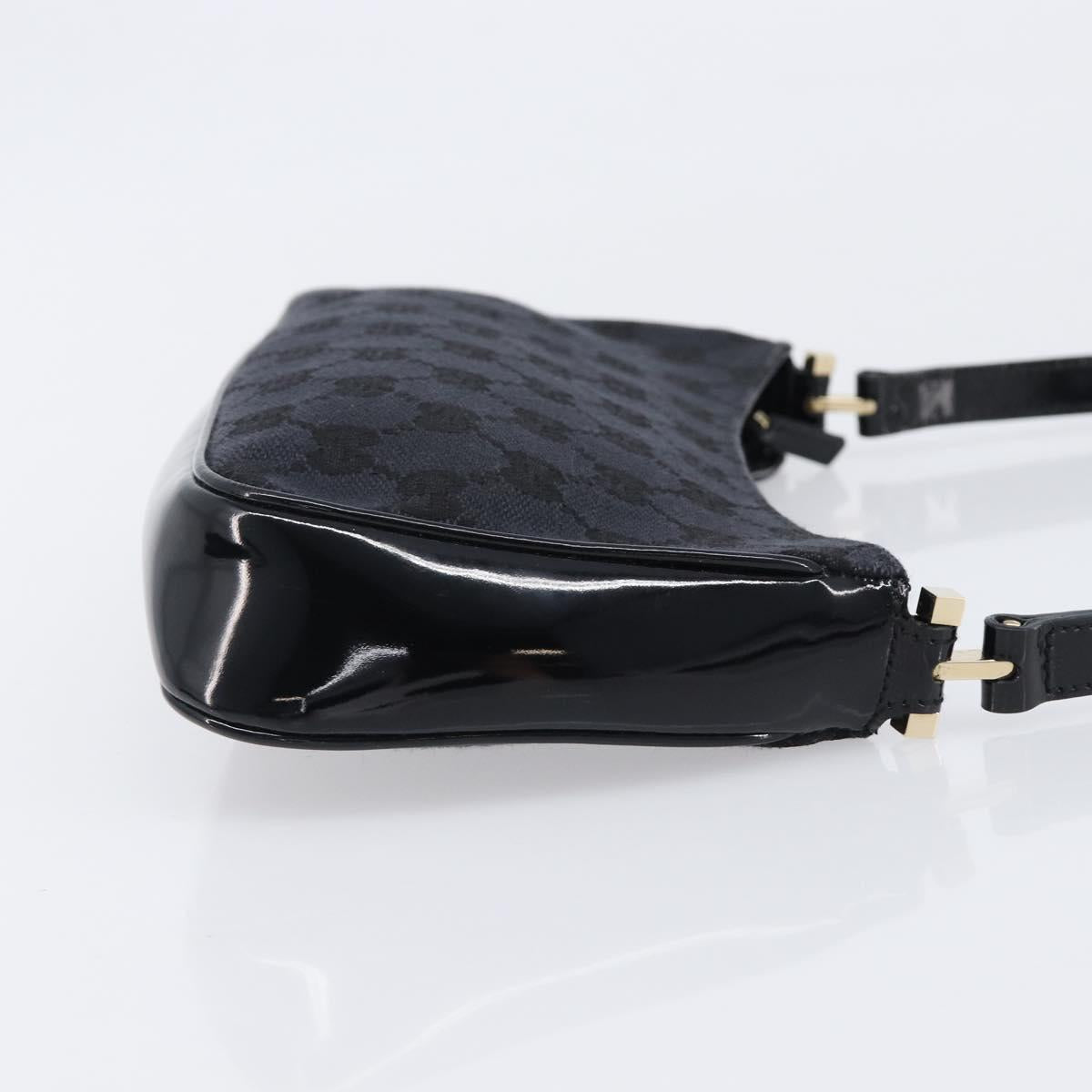 GUCCI GG Canvas Shoulder Bag Black Gold 001 4152 2684 Auth 202652V