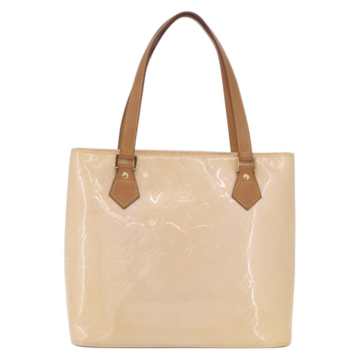 LOUIS VUITTON Vernis Houston Hand Bag Marshmallow Pink M91302 LV Auth 202654A