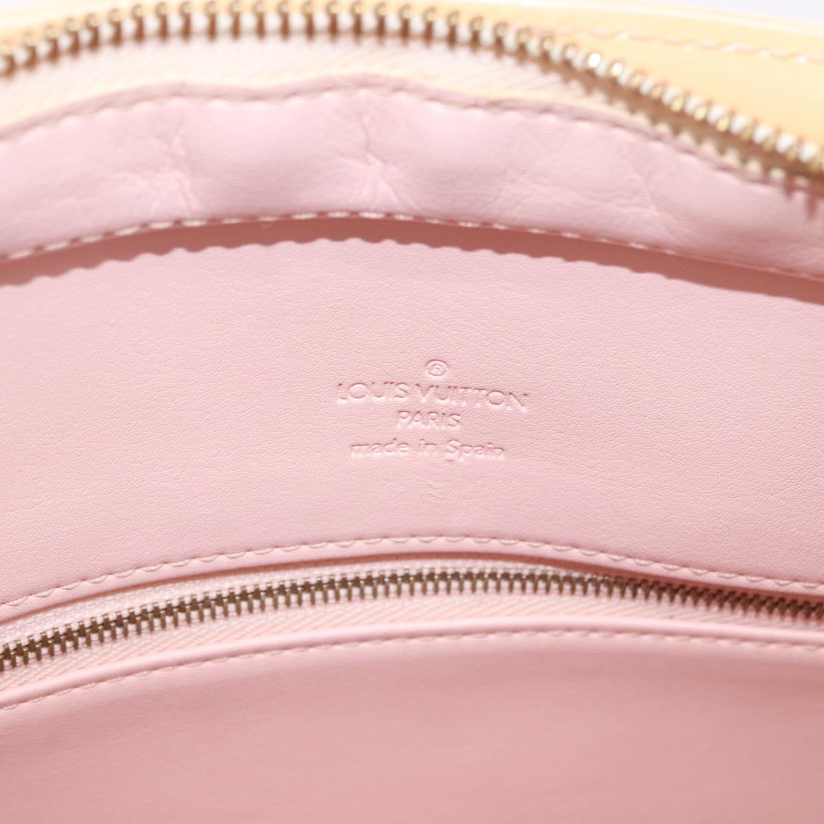 LOUIS VUITTON Vernis Houston Hand Bag Marshmallow Pink M91302 LV Auth 202654A
