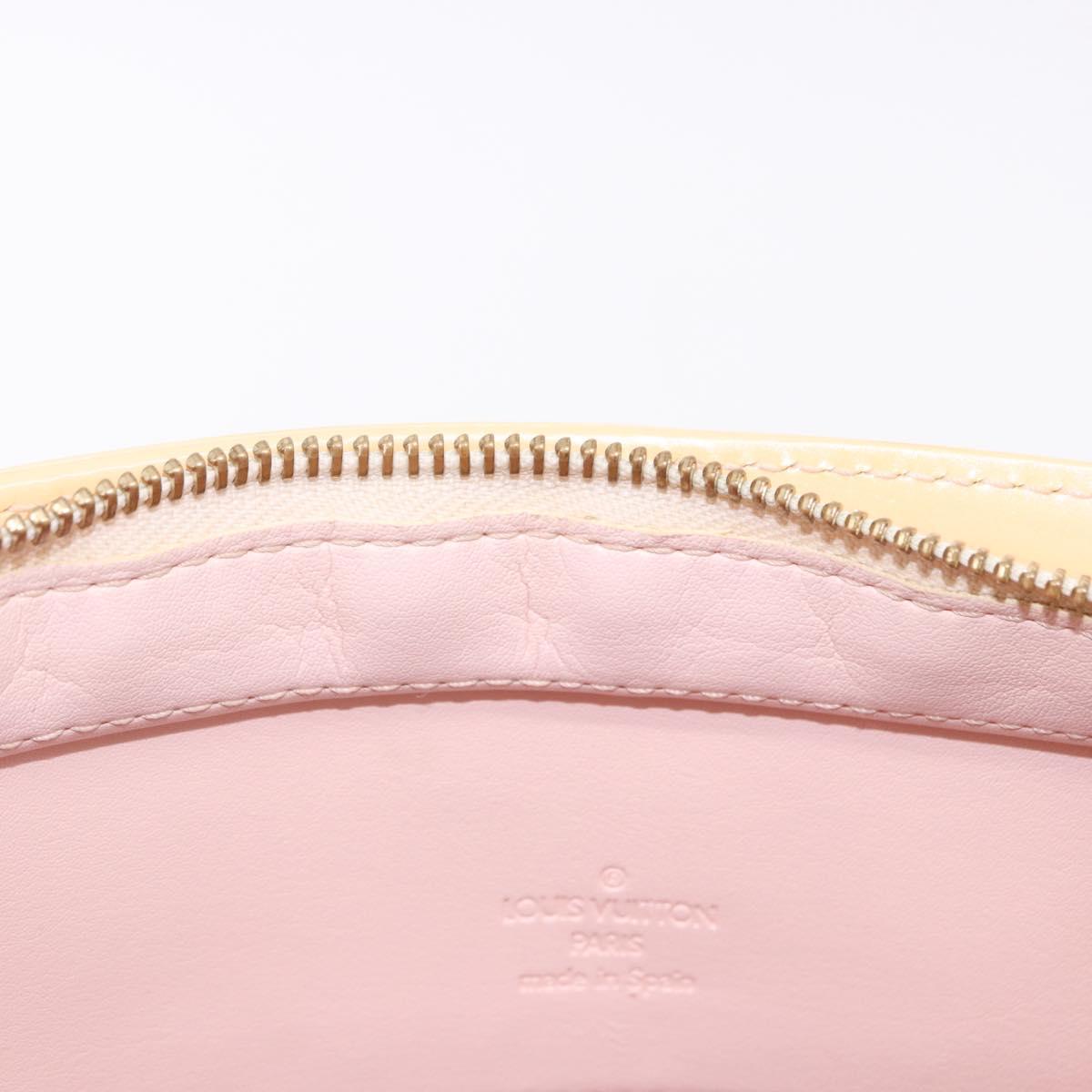 LOUIS VUITTON Vernis Houston Hand Bag Marshmallow Pink M91302 LV Auth 202654A