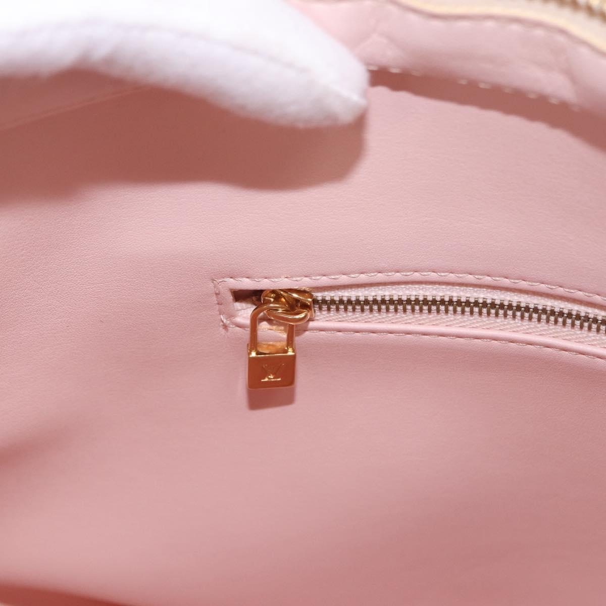 LOUIS VUITTON Vernis Houston Hand Bag Marshmallow Pink M91302 LV Auth 202654A