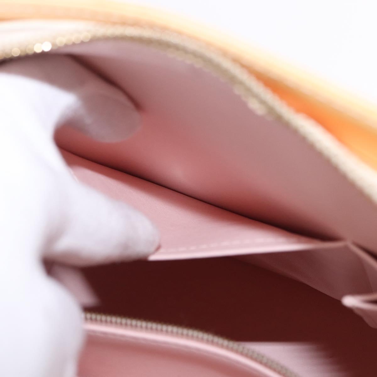 LOUIS VUITTON Vernis Houston Hand Bag Marshmallow Pink M91302 LV Auth 202654A