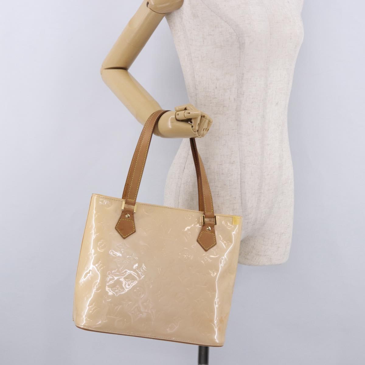 LOUIS VUITTON Vernis Houston Hand Bag Marshmallow Pink M91302 LV Auth 202654A