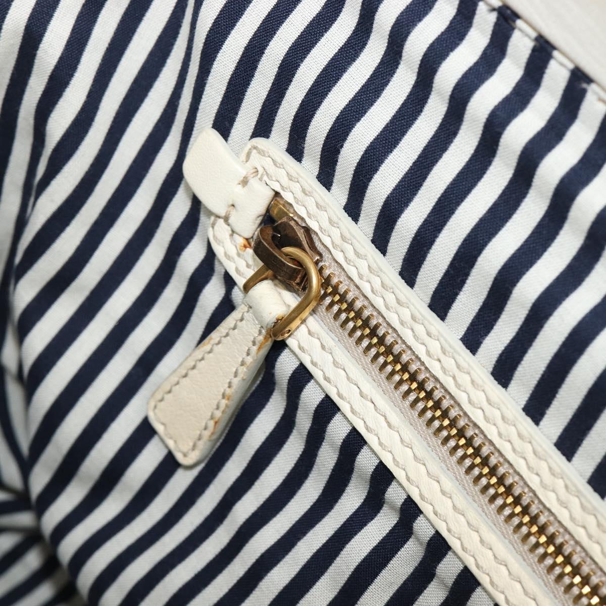 Miu Miu Hand Bag Leather Ivory Gold Auth 202657A