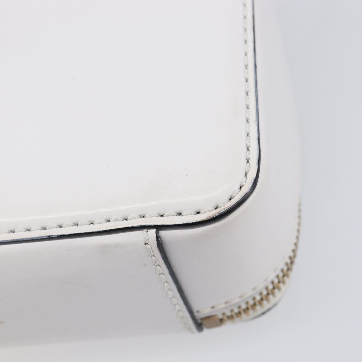 VALENTINO Shoulder Bag Leather White Gold Auth 202663A