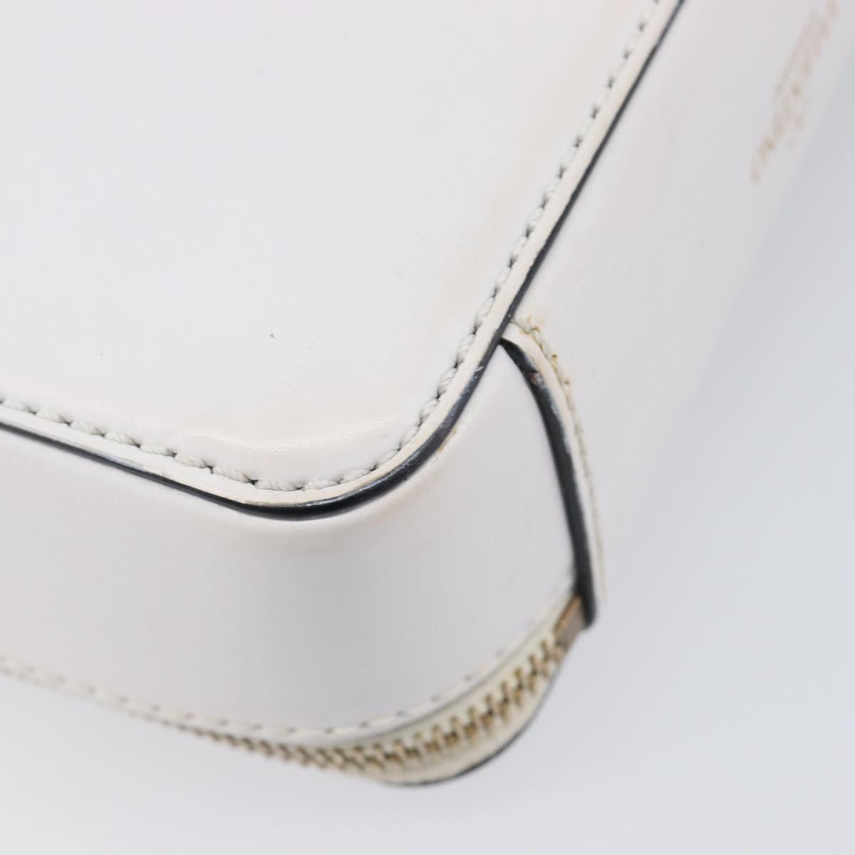 VALENTINO Shoulder Bag Leather White Gold Auth 202663A
