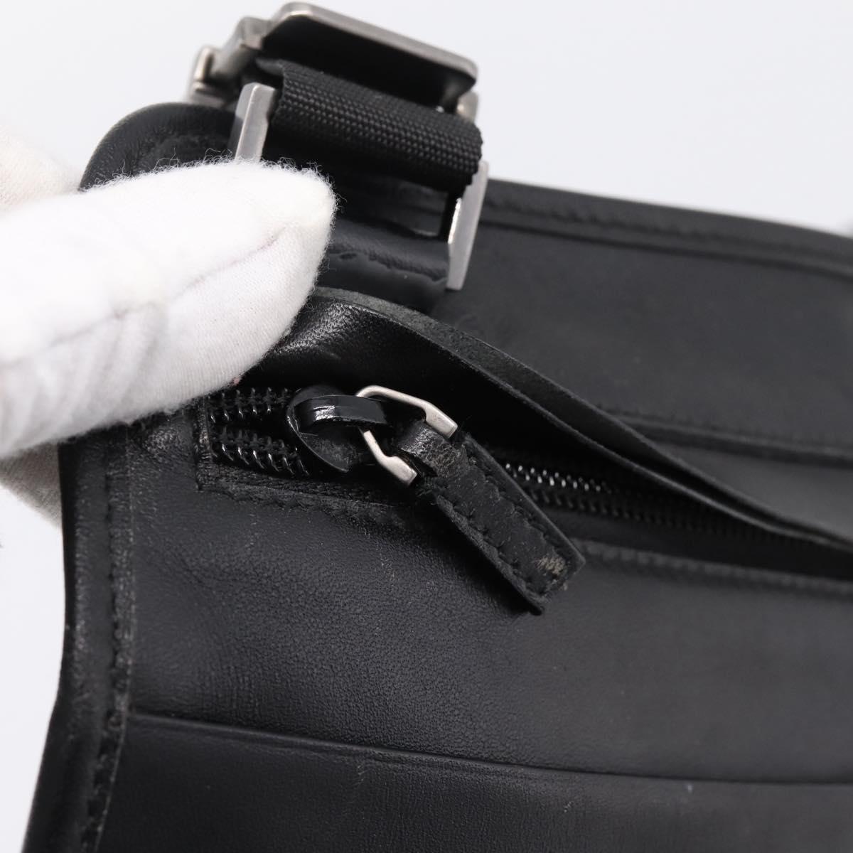 GUCCI Shoulder Bag Leather Black Silver 001 3364 Auth 202668